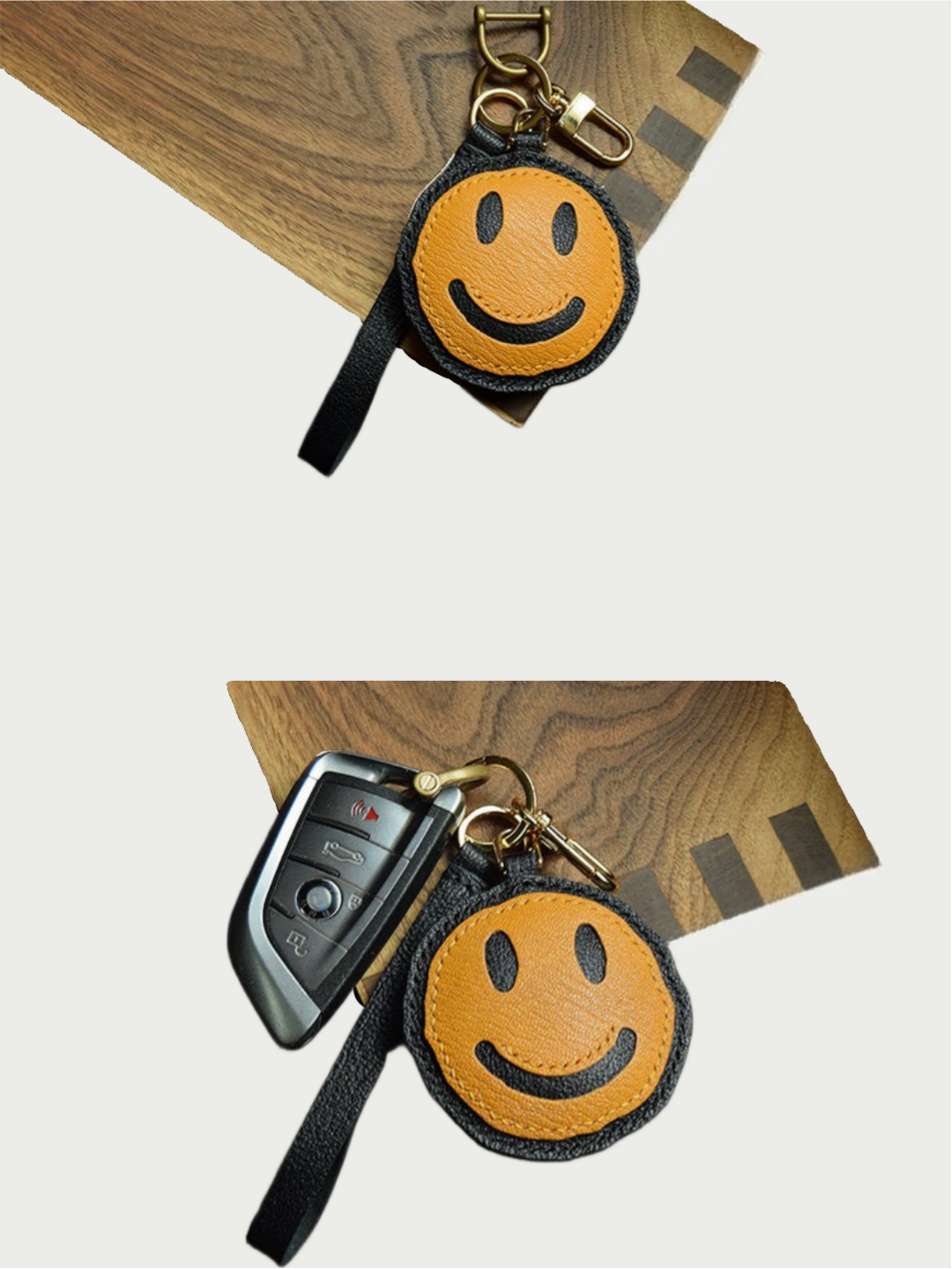 smiling face  bag charm gift
luxury handmade gift set
French sheepskin handmade keychain