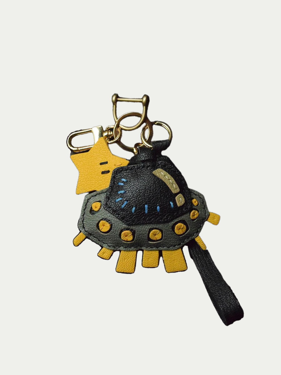spaceship bag charm gift
﻿French sheepskin 
handmade keychain
fashion coordination