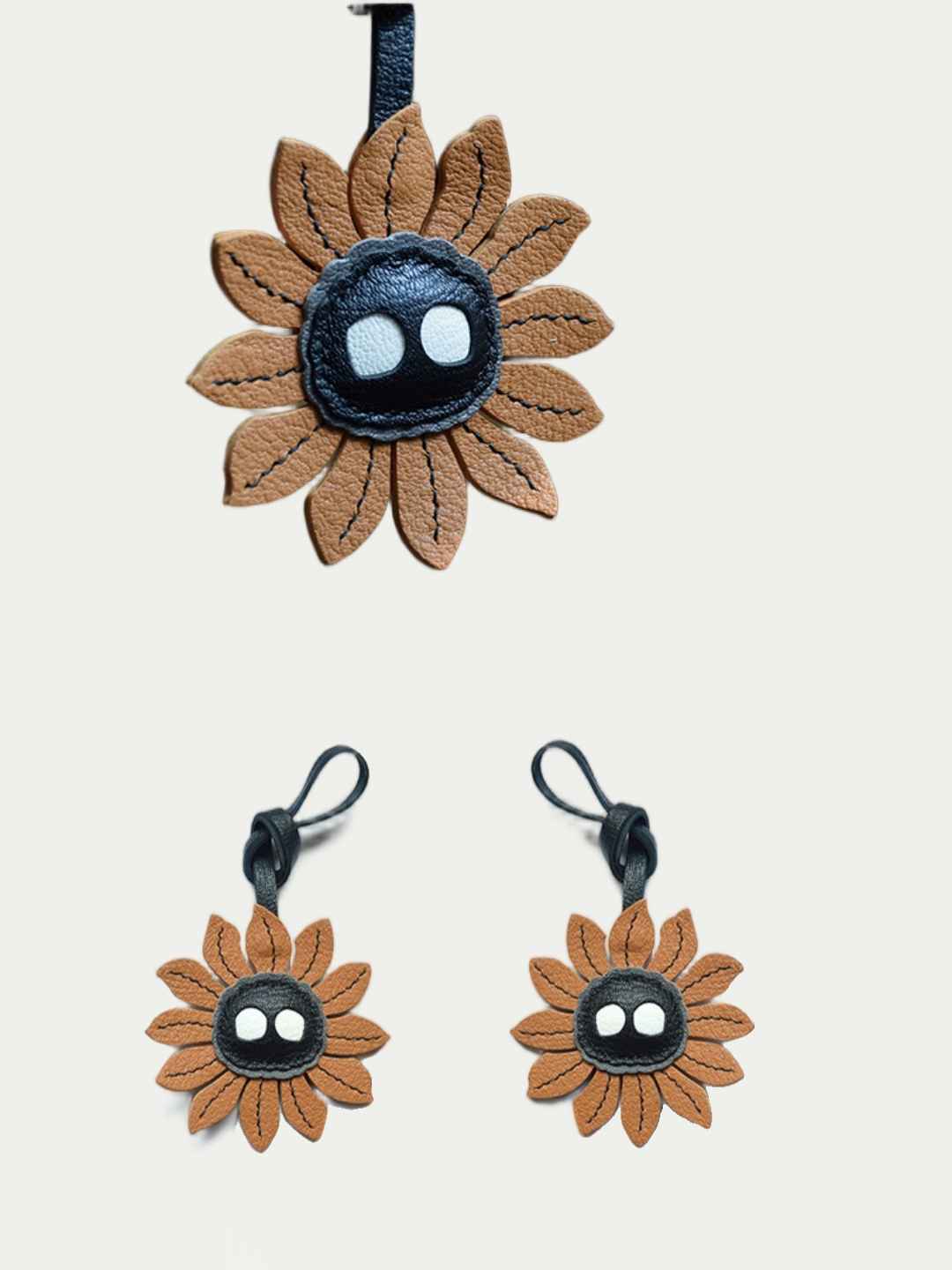 sunflower bag charm gift
luxury handmade gift set
French sheepskin handmade keychain