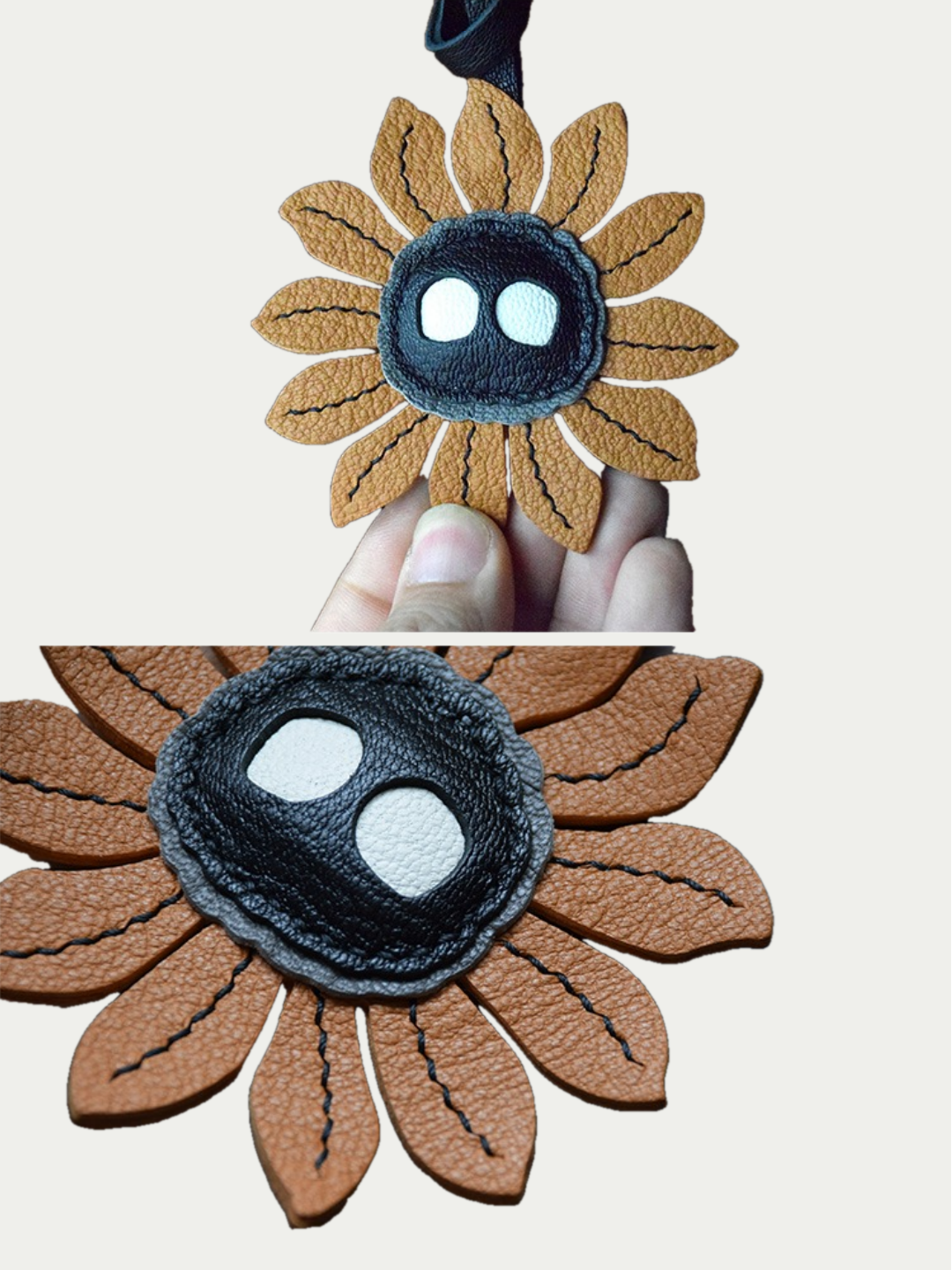 sunflower bag charm gift
luxury handmade gift set
French sheepskin handmade keychain
