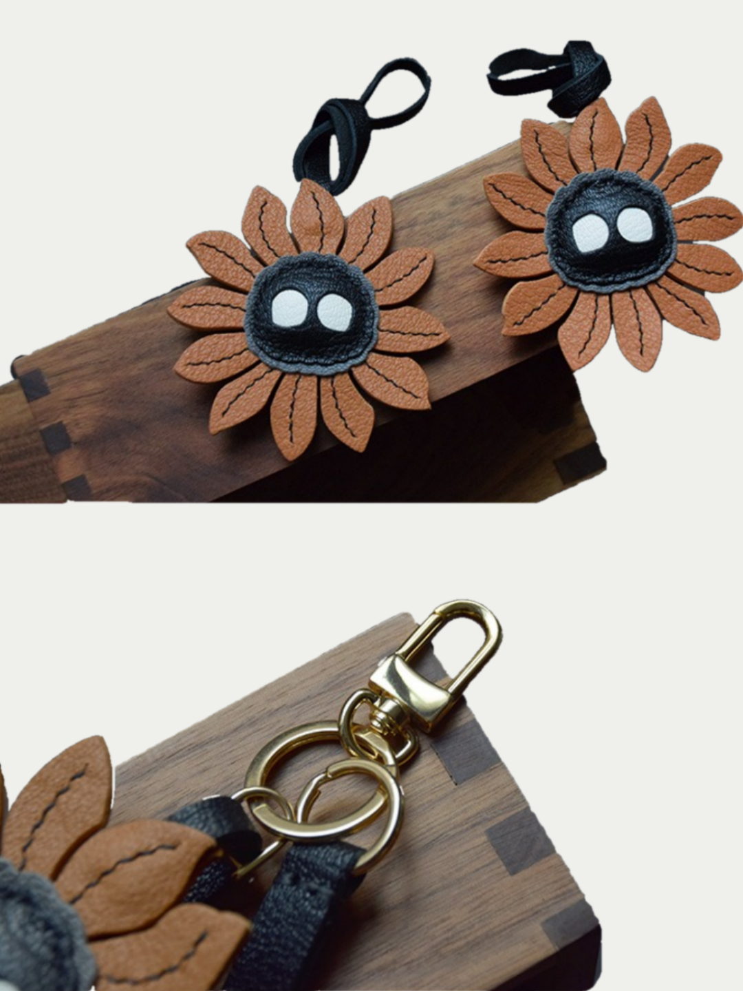 sunflower bag charm gift
luxury handmade gift set
French sheepskin handmade keychain