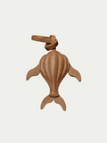 Handmade Whale Bag Charm made from soft French lambskin leather
