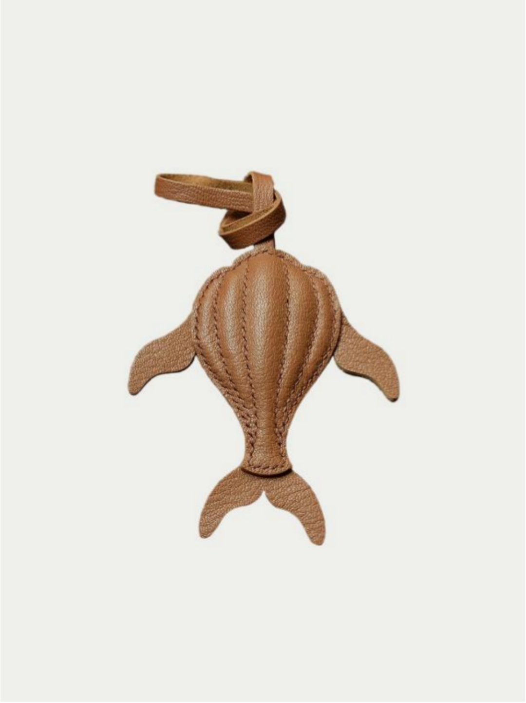 Handmade Whale Bag Charm made from soft French lambskin leather
