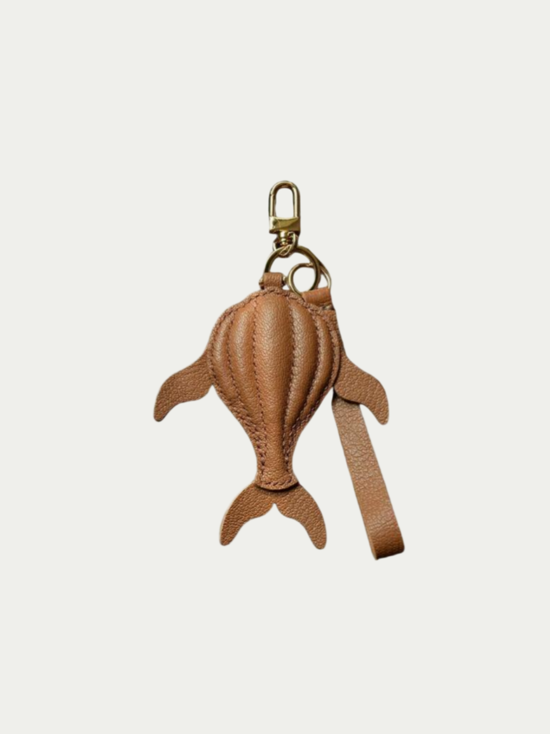 Handmade Whale Bag Charm made from soft French lambskin leather
