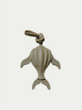 Handmade Whale Bag Charm made from soft French lambskin leather
