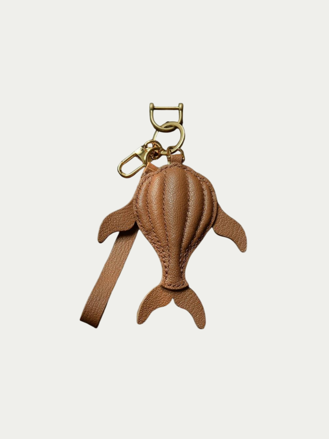 Handmade Whale Bag Charm made from soft French lambskin leather
