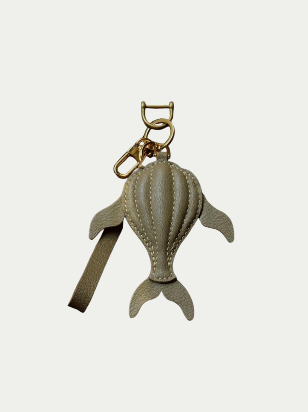 Handmade Whale Bag Charm made from soft French lambskin leather
