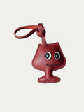 Handmade French Sheepskin Wine Glass Bag Charm Novelty Pendant
